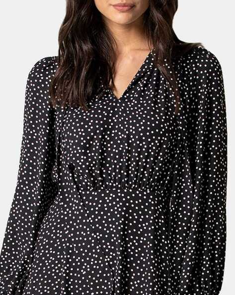 quiz navy polka dot dress