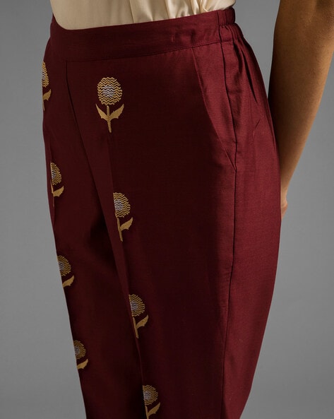 Buy Maroon Trousers & Pants for Women by Ancestry Online