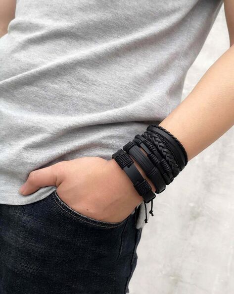 Pop Rigato Double Wrap Leather Bracelet In Black With Black Ruthenium –  Tateossian London
