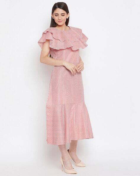 Striped Layered A-line Dress