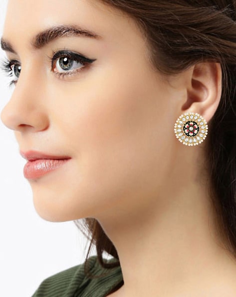 Buy YouBella Crystal Pearl Long Black Dangler Earrings Online At Best Price   Tata CLiQ