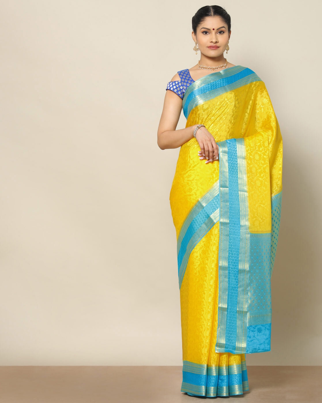 Buy Mustard Yellow Sarees for Women by DEEPAM Online | Ajio.com