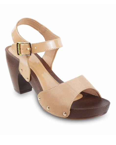 Buy Beige Heeled Sandals for Women by Mochi Online