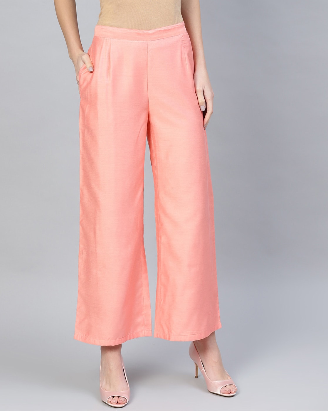 Buy online Peach Printed Palazzo from Skirts, tapered pants & Palazzos for  Women by Aurelia for ₹750 at 50% off | 2024 Limeroad.com