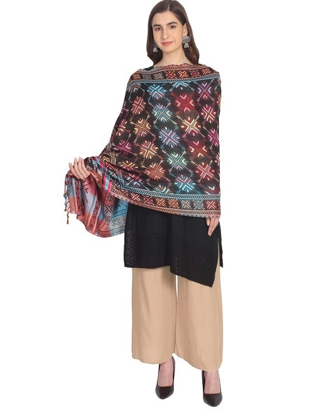 Printed Shawl with Tassels Price in India