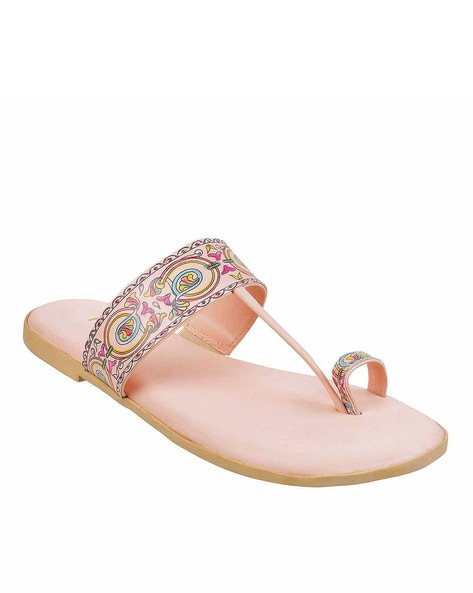 Floral Print Slip-On Flat Sandals