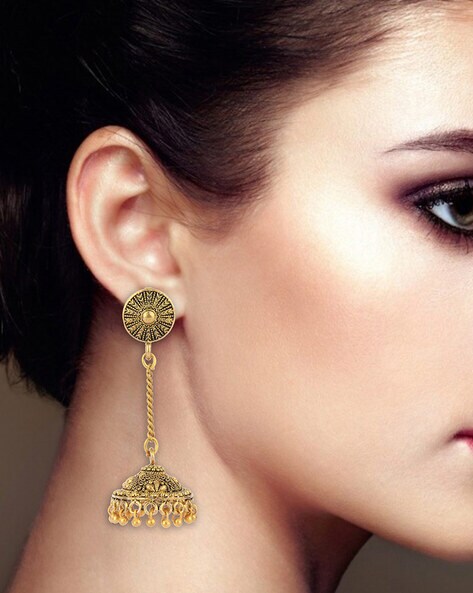 22K Gold 'Detachable' Drop Earrings for Women - 235-GER15497 in 4.500 Grams