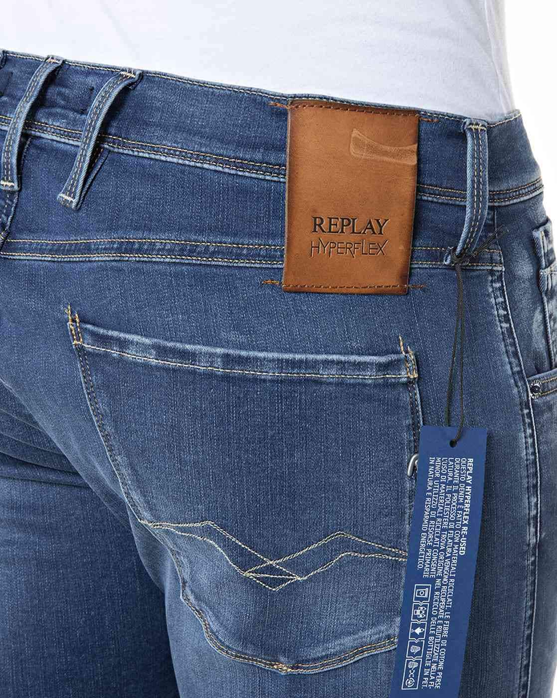 Buy REPLAY ANBASS Slim Fit Hyperflex Re-Used Medium Wash Jeans