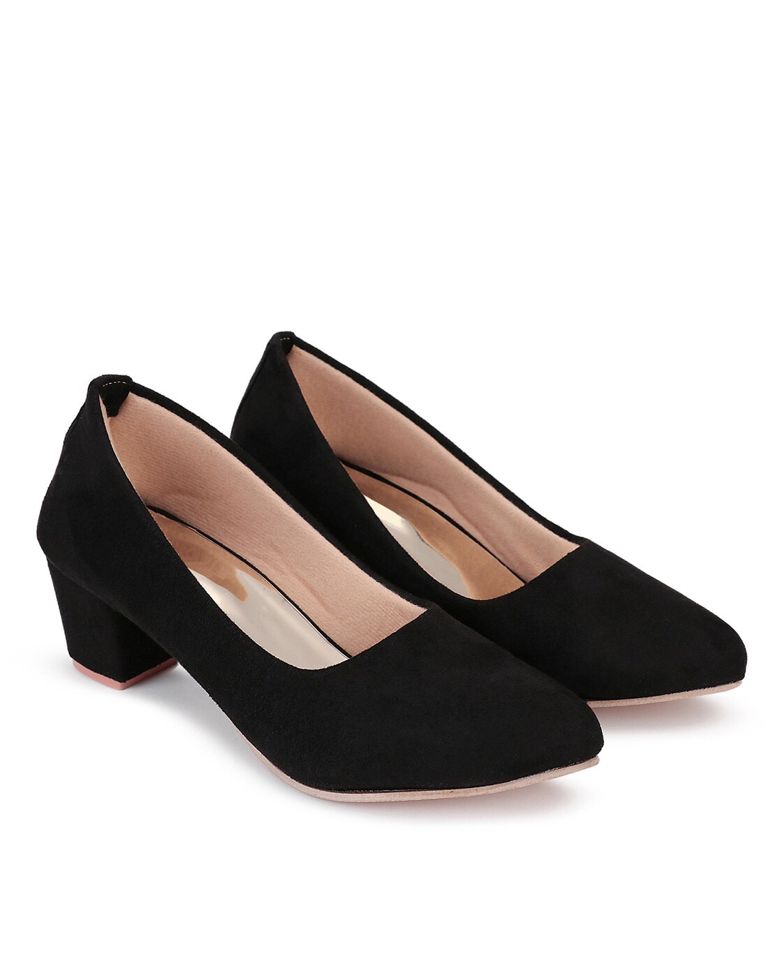 black pointed slip on shoes