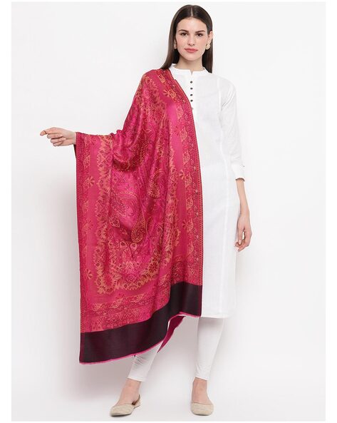 Textured Stole with Contrast Border Price in India