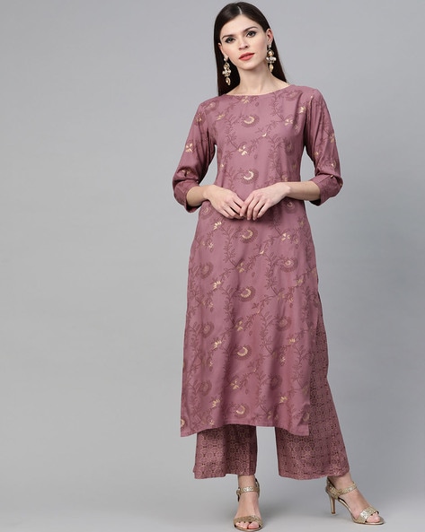 mauve kurta sets