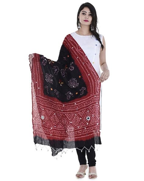 Embellished Dupatta with Contrast Print Price in India