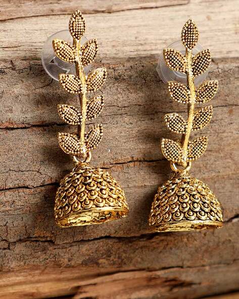 Leaf hot sale jhumka earrings