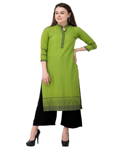 MEESORRA Designer Mehendi Green Long Plus Size Umbrella Kurti (32) :  Amazon.in: Fashion