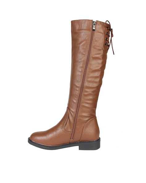 Ladies flat clearance calf length boots