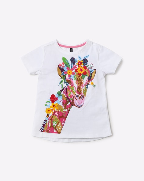 giraffe print t shirt