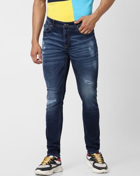 Acid Liam Washed Low-Rise Skinny Jeans