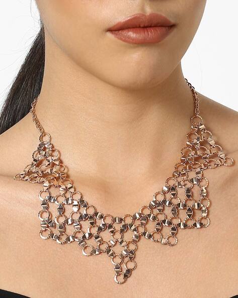 Rose gold deals bib necklace