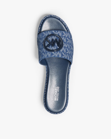 Buy Michael Kors Sadler Wedges with Logo Accent | Blue Color Women | AJIO  LUXE