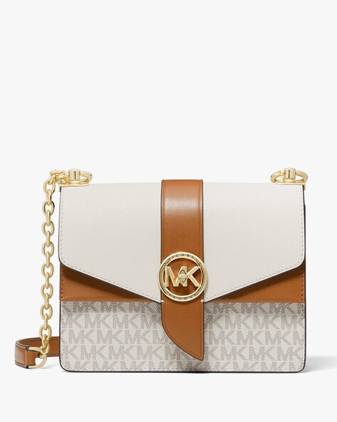 MICHAEL Michael Kors MK Greenwich Small Two-Tone Logo and Saffiano