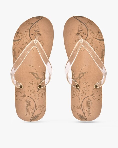 Buy Beige Flip Flop Slippers for Women by FRISBEE Online Ajio