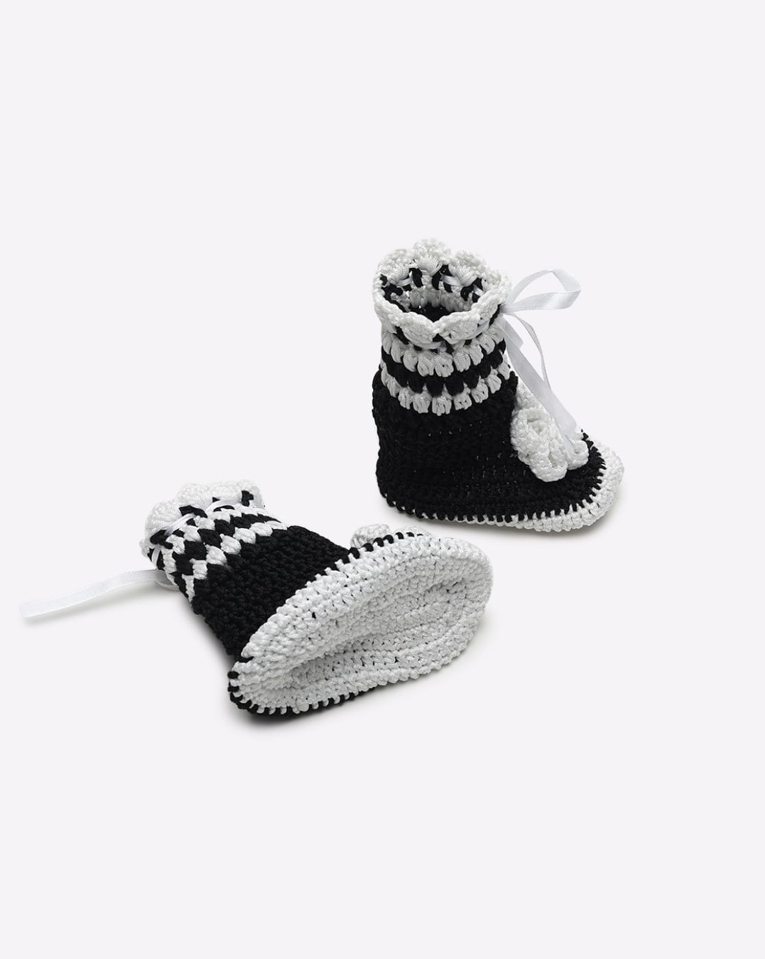 black crochet slip on shoes