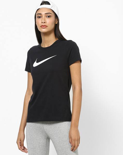 Round-Neck T-shirt with Brand Logo Print