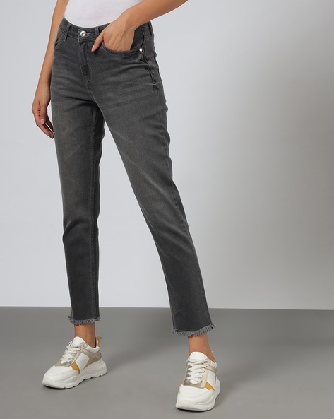 cropped slim jeans women's