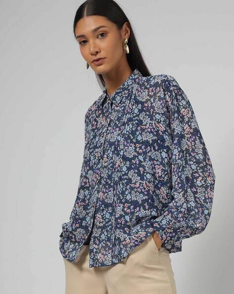 Navy Blue Shirts for Women by Outryt 