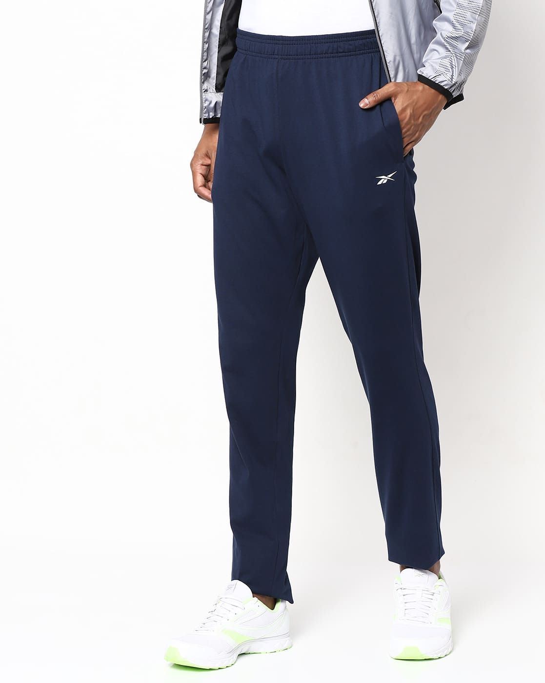 Mid-Rise Track Pants with Elasticated Drawstring Waist