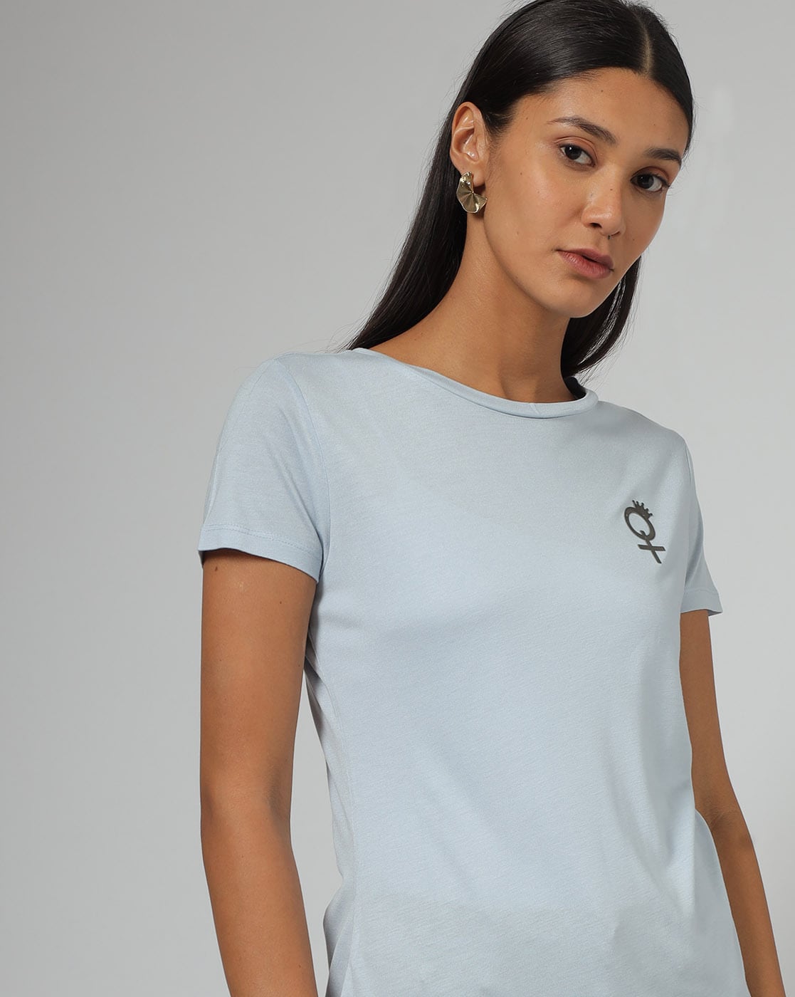 light blue crew neck womens