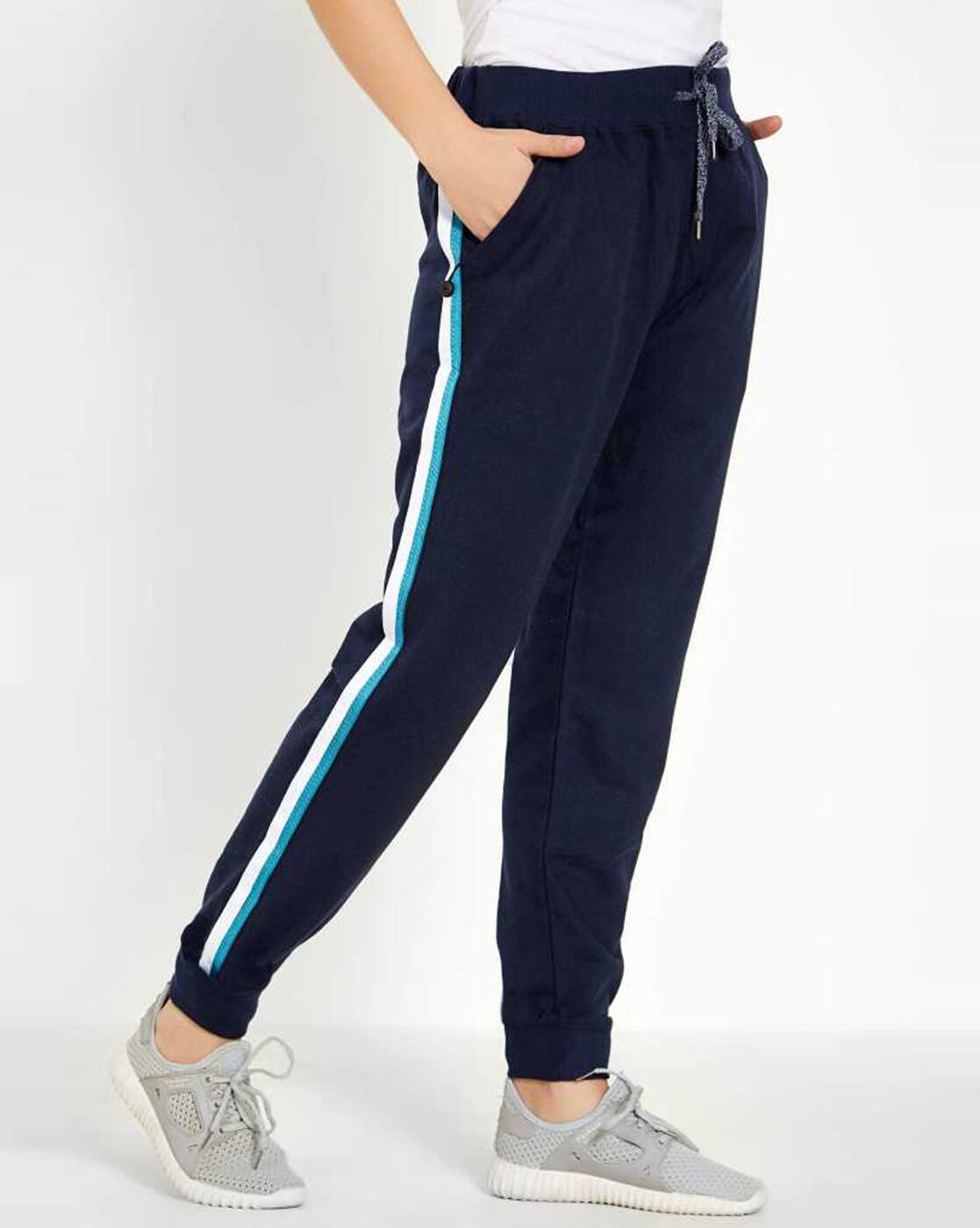 Buy Navy Blue Track Pants for Women by 