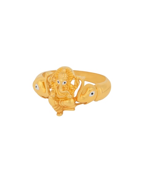 Gold Ganesh Adjustable Kids Ring