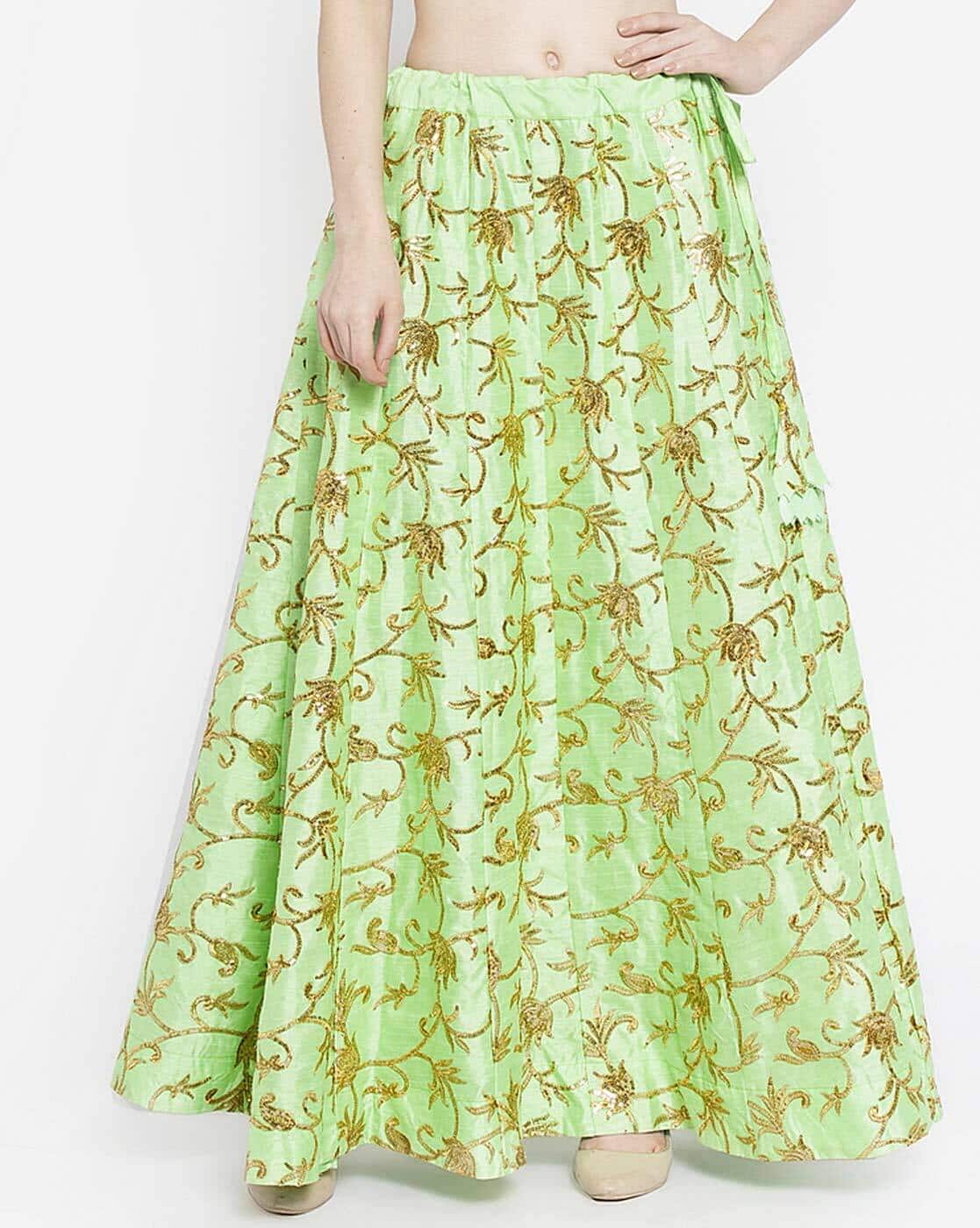 light green skirt