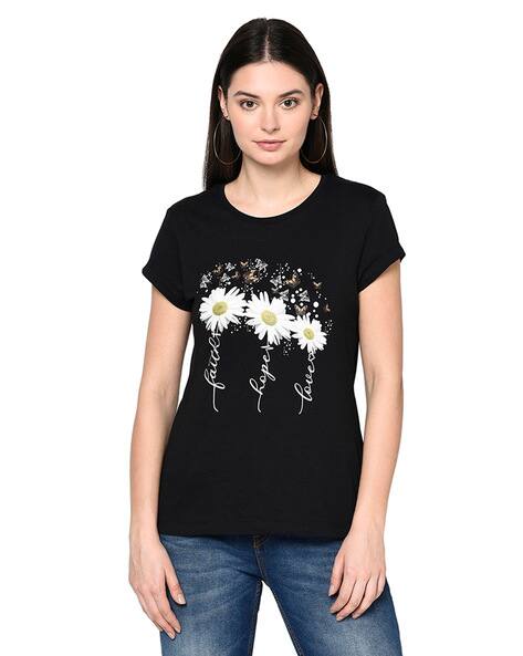 black daisy t shirt