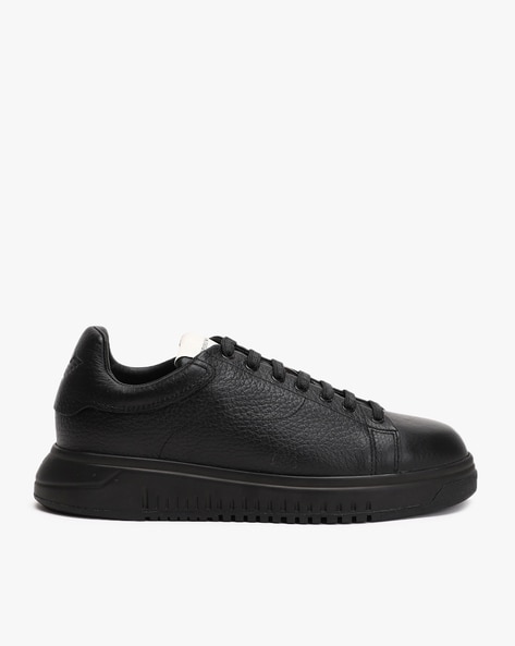 Mens Shoes Trainers Low-top trainers Save 24% Emporio Armani Lace-up Leather Sneakers in Black for Men 