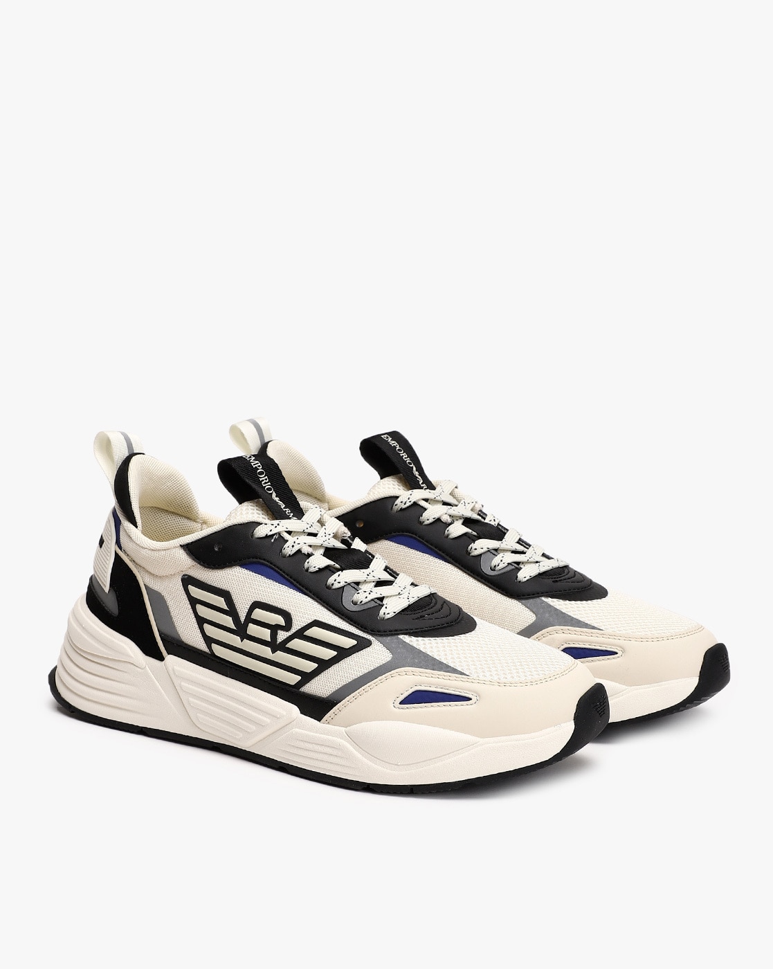 emporio armani mesh sneakers with contrasting details