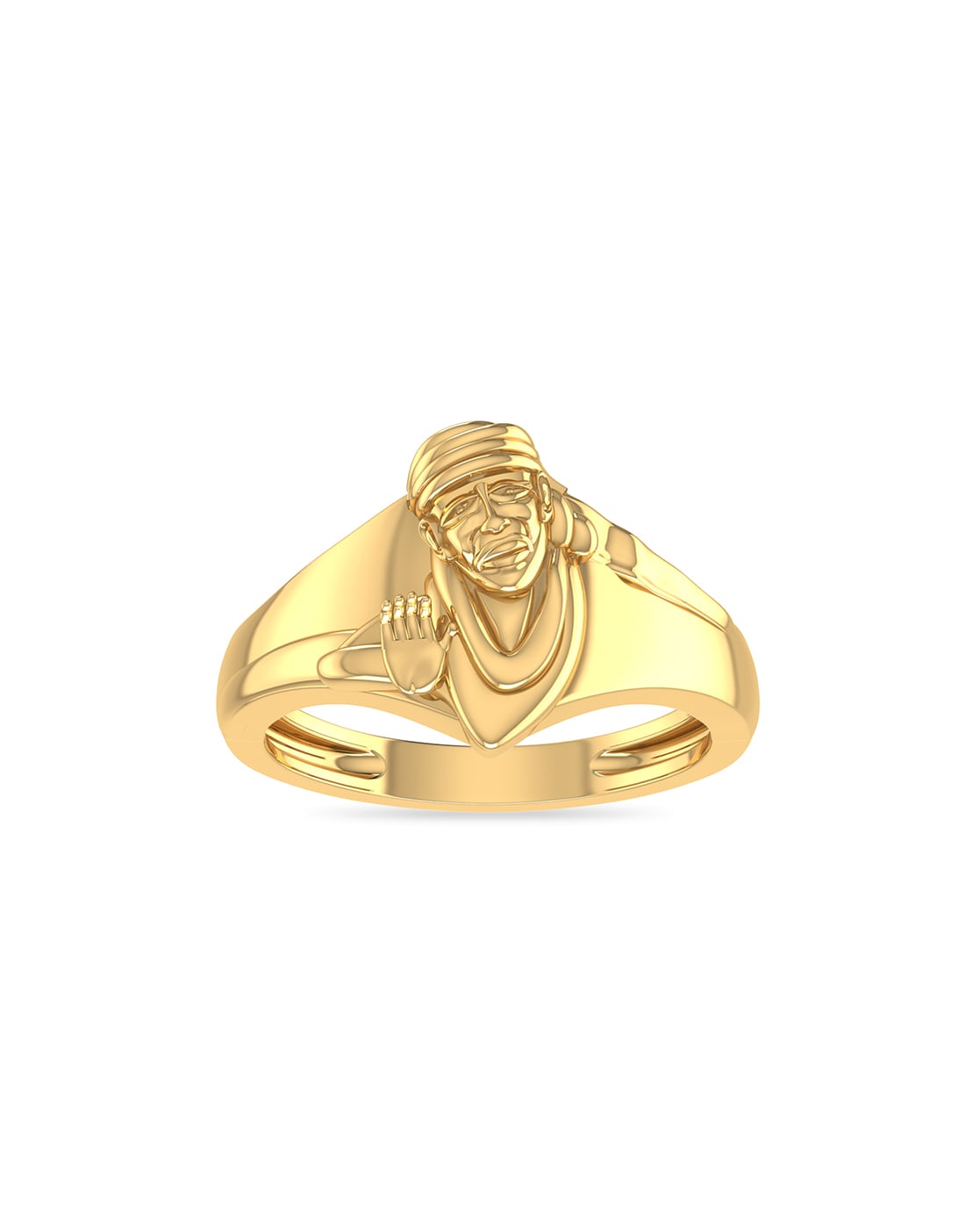 Gold Tone Sai Baba Finger Ring Design Daily Wear FR1361