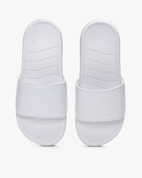 white puma slides women's