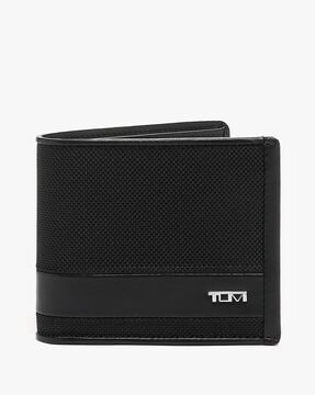 BOSS - Faux-leather wallet with perforated signature stripe