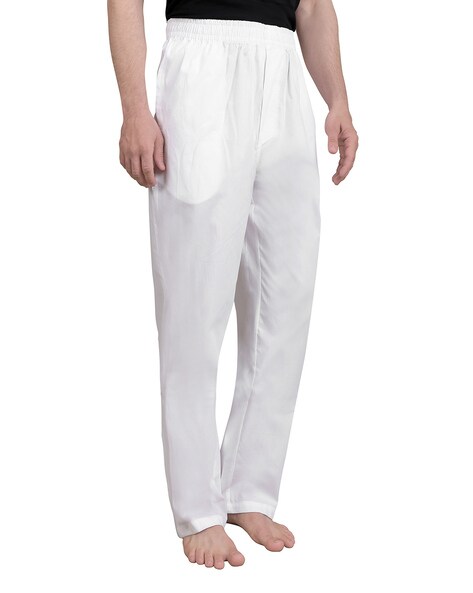 Buy The Cotton Company Men's White Anchor Print 100% Cotton Pajama