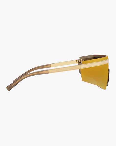 Gold logomania visor outlet sunglasses