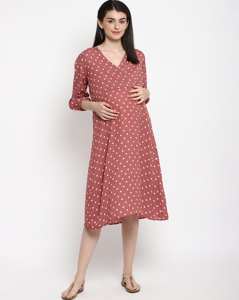 pink polka dot dress women's