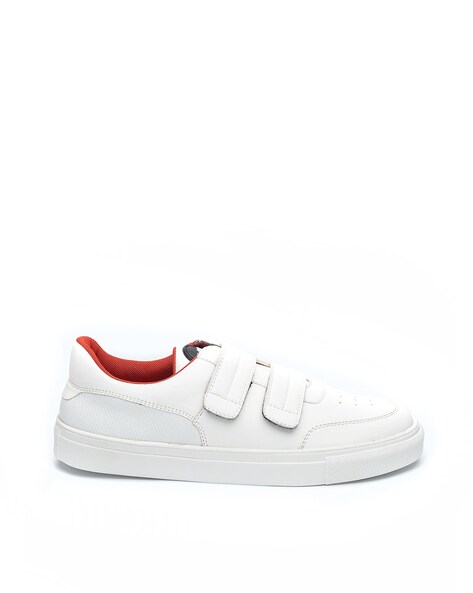 Victoria - Kids Canvas Velcro Sneaker in Carmin Red - Ponseti's Shoes