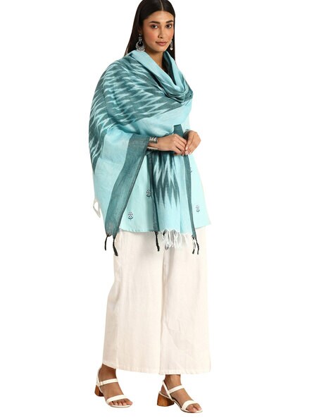 Ikat Dupatta with Tassels Price in India
