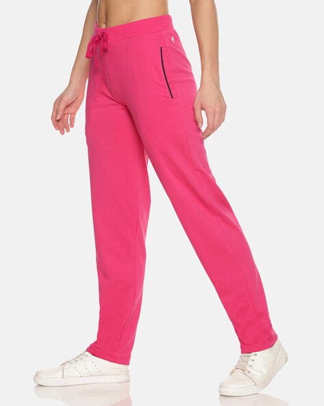 neon pink track pants