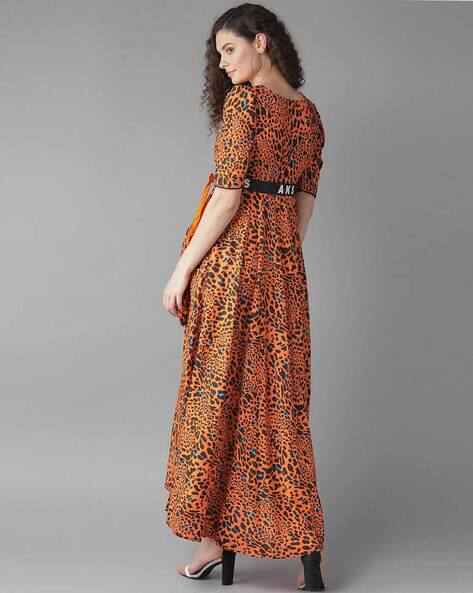 jungle print maxi dress