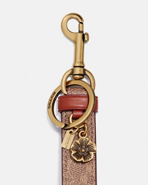COACH Leather Leopard Print Mirror Heart Keychain Bag Charm NWT on eBid  United States | 205787487