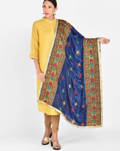 Embroidered Dupatta with Contrast Border Price in India