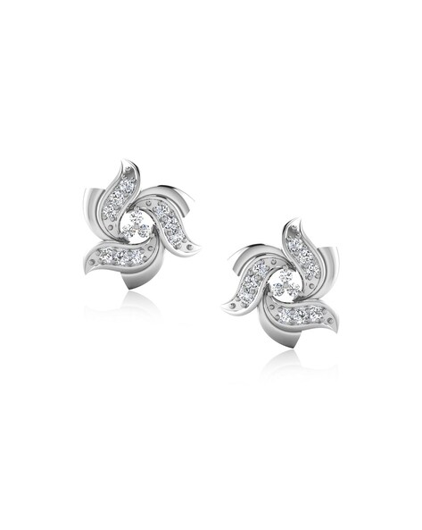 150-5633 - 1.37ct 18k White Gold Diamond Clover Drop Earrings &nda...